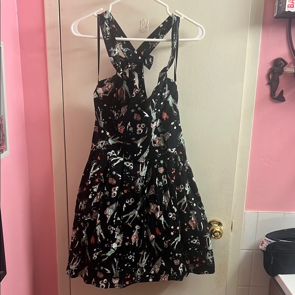 Hell Bunny Rare Zombie Waitresses Halter Mini Sundress